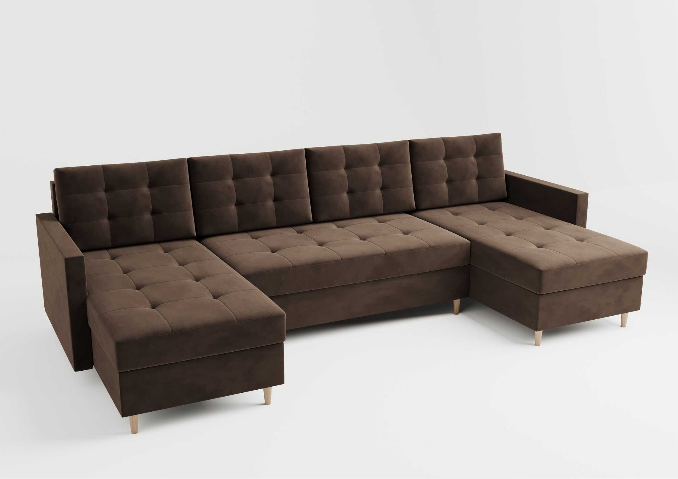 Brązowy narożnik pikowany w kształcie podkowy